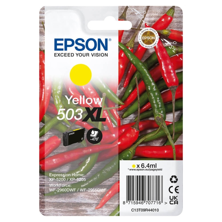 EPSON Ink C13T09R44010 503XL Yellow Chili ryhmässä TIETOKOONET & TARVIKKEET / Tulostimet & Tarvikkeet / Musteet ja väriaineet / Mustepatruunat / Epson @ TP E-commerce Nordic AB (C26940)