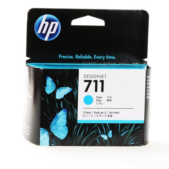 HP Musteet CZ134A 711 Cyan 3-pack ryhmässä TIETOKOONET & TARVIKKEET / Tulostimet & Tarvikkeet / Musteet ja väriaineet / Toner / HP @ TP E-commerce Nordic AB (C26973)