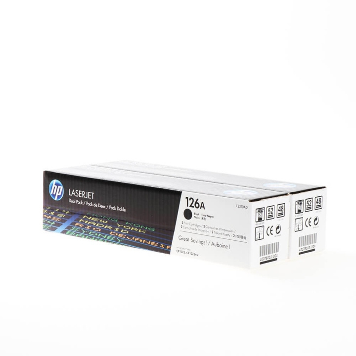 HP Toner CE310AD 126A Musta 2-pack ryhmässä TIETOKOONET & TARVIKKEET / Tulostimet & Tarvikkeet / Musteet ja väriaineet / Toner / HP @ TP E-commerce Nordic AB (C27126)