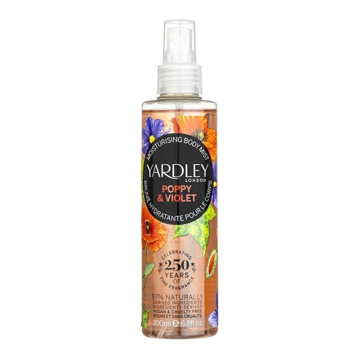 Yardley Body Mist Poppy & Violet 200ml ryhmässä KAUNEUS JA TERVEYS / Ihonhoito / Kehon hoito / Vartalosuihke @ TP E-commerce Nordic AB (C29214)