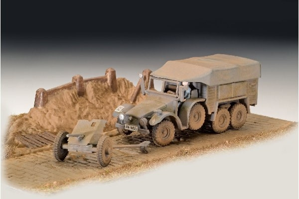 Revell Krupp Protze KFZ 69 with 3,7cm Pak 1:76 ryhmässä URHEILU, VAPAA-AIKA JA HARRASTUS / Harrastus / Muovimallit / Autot @ TP E-commerce Nordic AB (C29896)