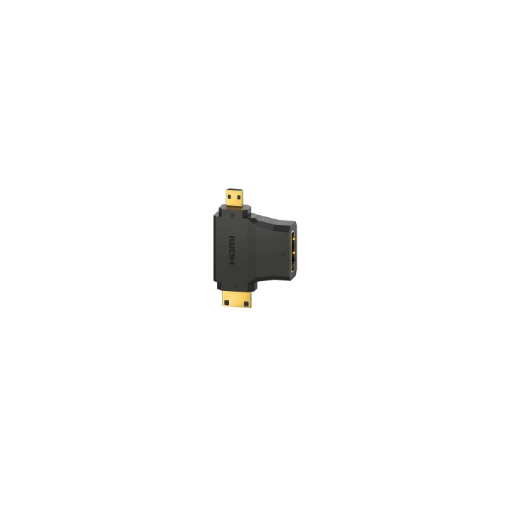 Hama Adapter HDMI -HDMI Mini och HDMI Micro Guld Svart ryhmässä KODINELEKTRONIIKKA / Kaapelit & Sovittimet / HDMI / Sovittimet @ TP E-commerce Nordic AB (C31194)