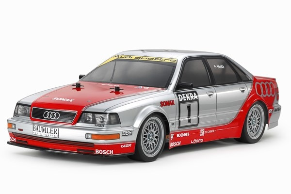 TAMIYA 1/10 R/C 1992 Audi V8 Touring (TT-02) / NO ESC ryhmässä LELUT, TUOTTEET LAPSILLE JA VAUVOILLE / Radio-ohjattava / Radio-ohjattavat autot @ TP E-commerce Nordic AB (C31617)