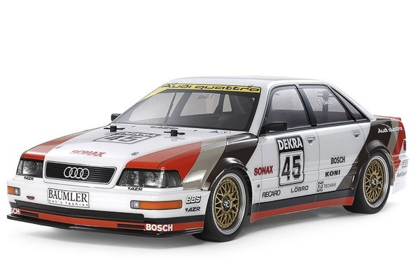 TAMIYA 1/10 R/C 1991 Audi V8 Touring (TT-02) / NO ESC ryhmässä LELUT, TUOTTEET LAPSILLE JA VAUVOILLE / Radio-ohjattava / Radio-ohjattavat autot @ TP E-commerce Nordic AB (C31659)