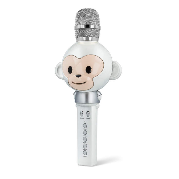 Maxlife Animal MX-100 - Bluetooth Karaoke-mikrofon med inbyggd högtalare, Vit ryhmässä KODINELEKTRONIIKKA / Ääni & Kuva / Kädessä pidettävät mikrofonit @ TP E-commerce Nordic AB (C33685)