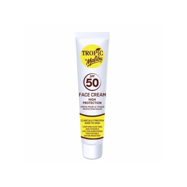 Malibu Tropic Face Cream SPF50 40ml ryhmässä KAUNEUS JA TERVEYS / Ihonhoito / Rusketus / Aurinkosuoja @ TP E-commerce Nordic AB (C37745)