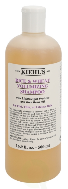 Kiehls Kiehl\'s Rice & Wheat Volumizing Shampoo 500 ml ryhmässä KAUNEUS JA TERVEYS / Hiukset &Stailaus / Hiustenhoito / Shampoo @ TP E-commerce Nordic AB (C37852)