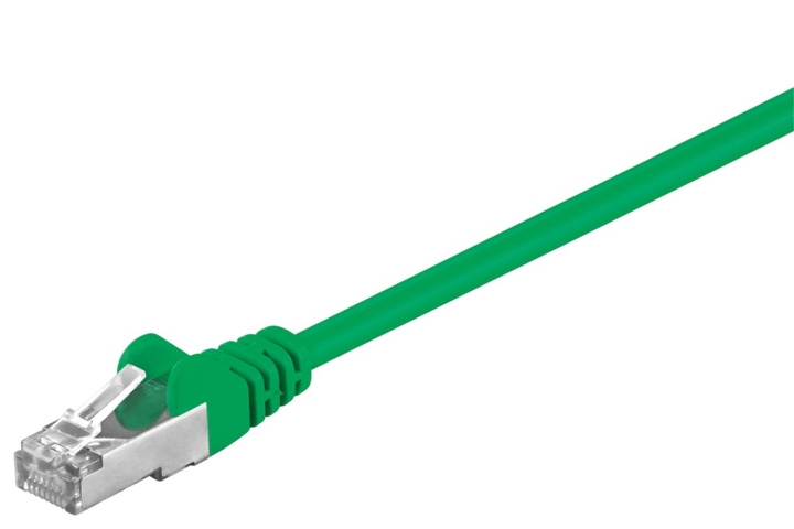 Goobay Patchkabel CAT 5e, F/UTP, grön, 5 m kopparklädd aluminiumtråd (CCA) ryhmässä TIETOKOONET & TARVIKKEET / Kaapelit & Sovittimet / Verkko / Cat5e @ TP E-commerce Nordic AB (C38975)