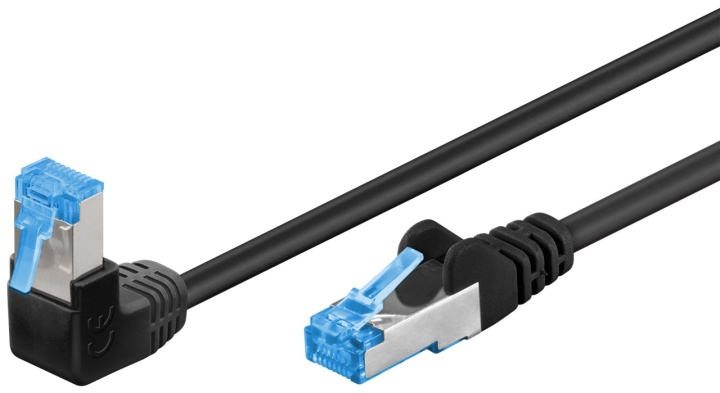 Goobay Patchkabel CAT 6A, 1x 90° vinklad, S/FTP (PiMF), svart, 0,5 m kopparledare (CU), halogenfri kabelhölje (LSZH), snäpplås på toppen ryhmässä TIETOKOONET & TARVIKKEET / Kaapelit & Sovittimet / Verkko / Cat6 @ TP E-commerce Nordic AB (C39037)