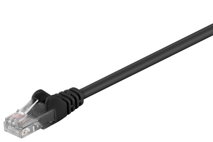 Goobay Patchkabel CAT 5e, U/UTP, svart, 7,5 m kopparklädd aluminiumtråd (CCA) ryhmässä TIETOKOONET & TARVIKKEET / Kaapelit & Sovittimet / Verkko / Cat5e @ TP E-commerce Nordic AB (C39335)