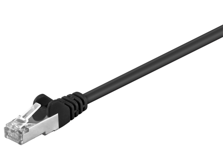 Goobay Patchkabel CAT 5e, F/UTP, svart, 20 m kopparklädd aluminiumtråd (CCA) ryhmässä TIETOKOONET & TARVIKKEET / Kaapelit & Sovittimet / Verkko / Cat5e @ TP E-commerce Nordic AB (C39341)