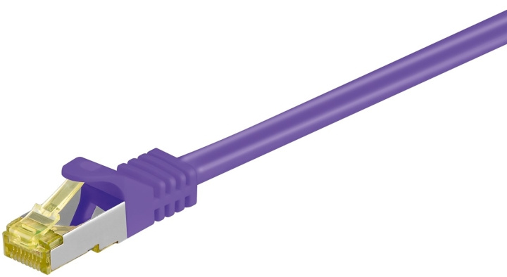 Goobay RJ45 patchkabel S/FTP (PiMF), 500 MHz, med CAT 7 råkabel, violett, 0,25 m LSZH halogenfri kabelhölje, koppar, RJ45-kontakt (CAT 6A) ryhmässä TIETOKOONET & TARVIKKEET / Kaapelit & Sovittimet / Verkko / Cat7 @ TP E-commerce Nordic AB (C39450)