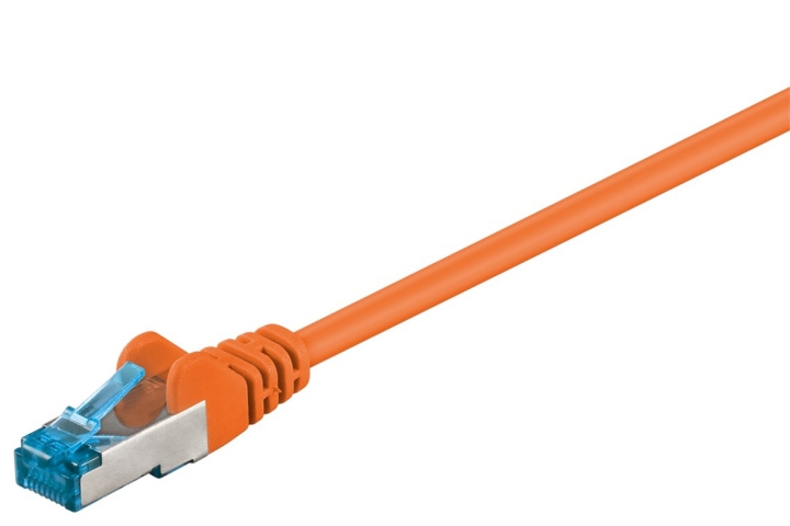 Goobay Patchkabel CAT 6A, S/FTP (PiMF), orange, 1 m opparledare (CU), halogenfri kabelhölje (LSZH) ryhmässä TIETOKOONET & TARVIKKEET / Kaapelit & Sovittimet / Verkko / Cat6 @ TP E-commerce Nordic AB (C39698)