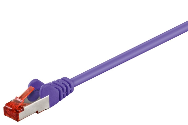 Goobay Patchkabel CAT 6, S/FTP (PiMF), lila, 0,5 m kopparklädd aluminiumtråd (CCA) ryhmässä TIETOKOONET & TARVIKKEET / Kaapelit & Sovittimet / Verkko / Cat6 @ TP E-commerce Nordic AB (C39866)