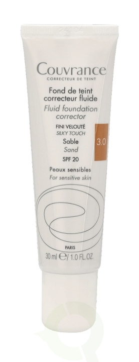 Avene Couvrance Fluid Foundation Corrector SPF20 30 ml #3.0 Sand ryhmässä KAUNEUS JA TERVEYS / Meikit / Meikit Kasvot / Meikkivoide @ TP E-commerce Nordic AB (C41241)