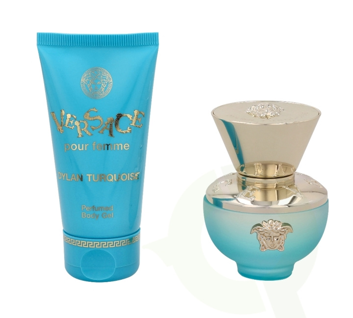 Versace Dylan Turquoise Giftset 80 ml, Edt Spray 30ml/Perfumed Body Gel 50ml ryhmässä KAUNEUS JA TERVEYS / Lahjapakkaukset / Naisten lahjapakkaukset @ TP E-commerce Nordic AB (C42353)