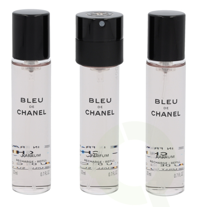 Chanel Bleu De Chanel Pour Homme Giftset 60 ml, 3x Edp Spray Refill 20ml - Twist and Spray - Travel Sprays ryhmässä KAUNEUS JA TERVEYS / Lahjapakkaukset / Miesten lahjapakkaukset @ TP E-commerce Nordic AB (C42435)