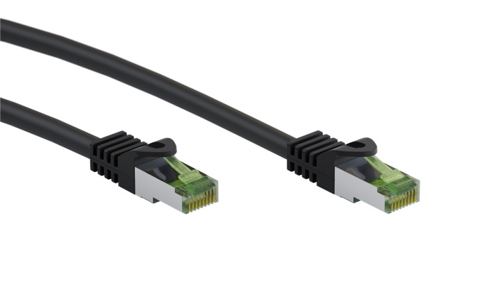 Goobay RJ45 patchkabel med CAT 8.1 S/FTP råkabel, AWG 26, svart kopparledare, LSZH halogenfri kabelhölje, RJ45-kontakt (CAT 6A) ryhmässä TIETOKOONET & TARVIKKEET / Kaapelit & Sovittimet / Verkko / Cat8 @ TP E-commerce Nordic AB (C43038)