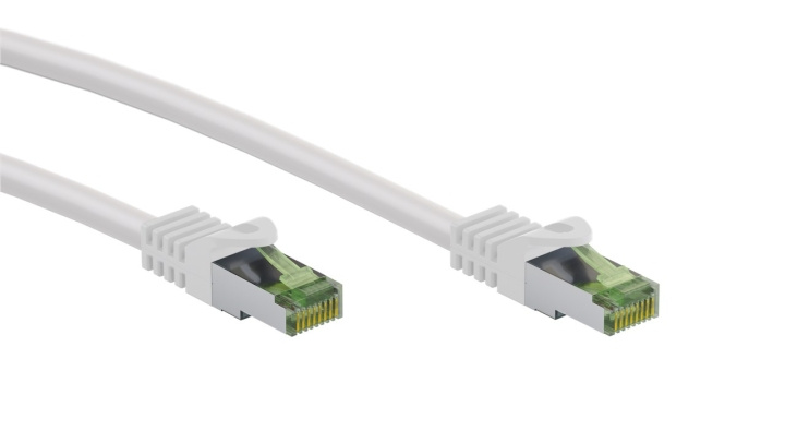 Goobay RJ45 patchkabel med CAT 8.1 S/FTP råkabel, AWG 26, vit kopparledare, LSZH halogenfri kabelhölje, RJ45-kontakt (CAT 6A) ryhmässä TIETOKOONET & TARVIKKEET / Kaapelit & Sovittimet / Verkko / Cat8 @ TP E-commerce Nordic AB (C43048)