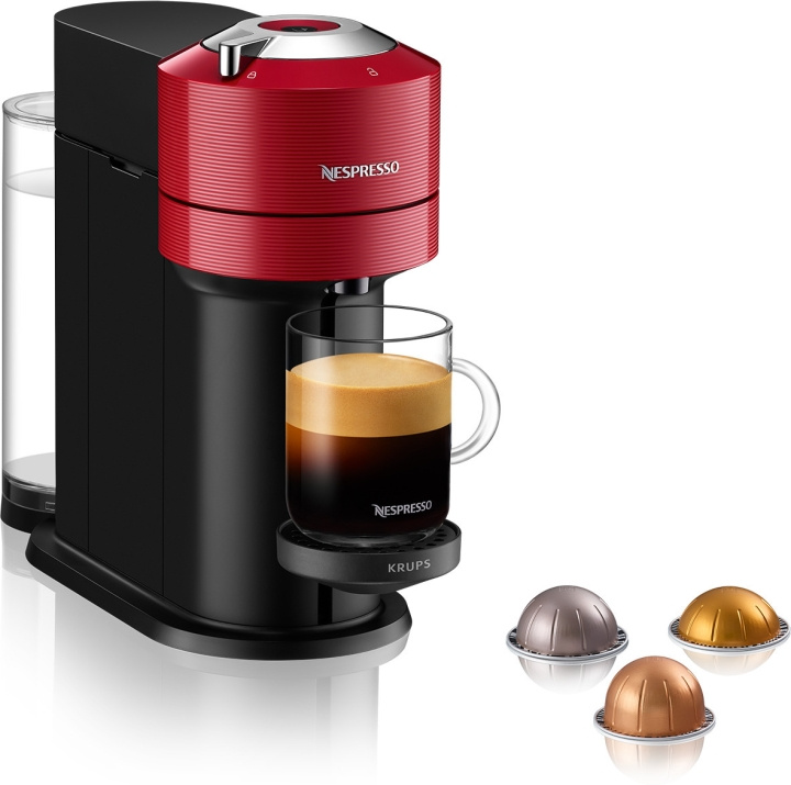 Krups Nespresso Vertuo Next -kapselikeitin, musta/punainen ryhmässä KOTI, TALOUS JA PUUTARHA / Kodinkoneet / Kahvikoneet ja tarvikkeet / Kahvinkeittimet @ TP E-commerce Nordic AB (C44510)