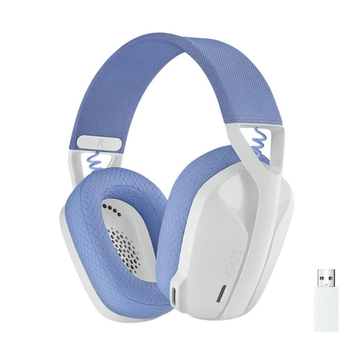 Logitech G435 LIGHTSPEED Wireless Gaming Headset, White ryhmässä TIETOKOONET & TARVIKKEET / GAMING / Kuulokkeet @ TP E-commerce Nordic AB (C44965)