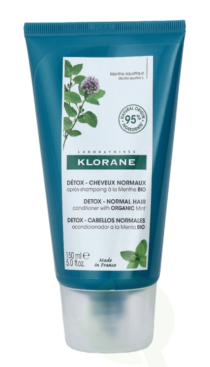 Klorane Anti-Pollution Conditioner With Aquatic Mint 150 ml Detox-Normal Hair ryhmässä KAUNEUS JA TERVEYS / Hiukset &Stailaus / Hiustenhoito / Hoitoaine @ TP E-commerce Nordic AB (C46610)