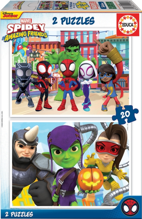 Educa Spidey & His Amazing Friends -palapeli, 2x20 palaa ryhmässä LELUT, TUOTTEET LAPSILLE JA VAUVOILLE / Leikkikalut, Askartelu &Pelit / Lasten palapeli @ TP E-commerce Nordic AB (C46900)