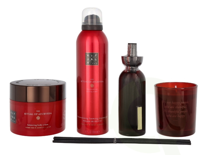 Rituals Ayurveda Set 610 ml Foaming Shower Gel 200ml/Fragrance Sticks 70ml/Body Cream 200ml/Candle 140gr ryhmässä KAUNEUS JA TERVEYS / Lahjapakkaukset / Naisten lahjapakkaukset @ TP E-commerce Nordic AB (C47483)