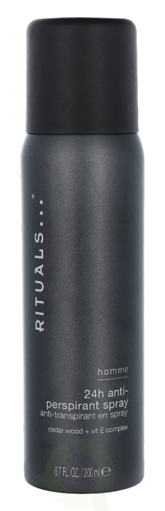 Rituals Homme 24H Anti-Perspirant Spray 200 ml Cedar Wood + Vit E Complex ryhmässä KAUNEUS JA TERVEYS / Tuoksut & Parfyymit / Deodorantit / Miesten deodorantit @ TP E-commerce Nordic AB (C47579)