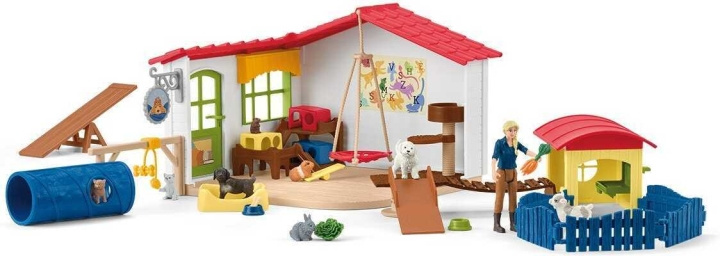 Schleich Farm World 42607 Lemmikkihotelli leikkisetti ryhmässä LELUT, TUOTTEET LAPSILLE JA VAUVOILLE / Leikkikalut, Askartelu &Pelit / Figuurit, miniatyyrit ja tarvikkeet @ TP E-commerce Nordic AB (C47883)