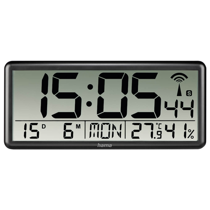 Hama Wall Clock Digital Jumbo Radio Controlled Black ryhmässä KOTI, TALOUS JA PUUTARHA / Kellot ja laskimet / Herätyskellot @ TP E-commerce Nordic AB (C49439)