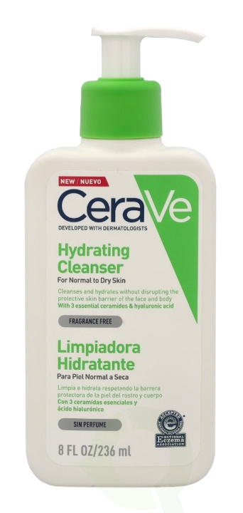 Cerave Hydrating Cleanser w/Pump 236 ml For Normal To Dry Skin ryhmässä KAUNEUS JA TERVEYS / Ihonhoito / Kasvot / Puhdistus @ TP E-commerce Nordic AB (C49603)