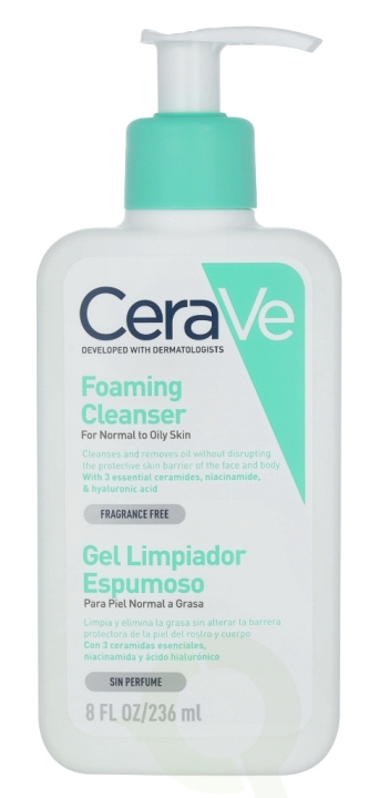 Cerave Foaming Cleanser w/Pump 236 ml For Normal To Oily Skin ryhmässä KAUNEUS JA TERVEYS / Ihonhoito / Kasvot / Puhdistus @ TP E-commerce Nordic AB (C49619)