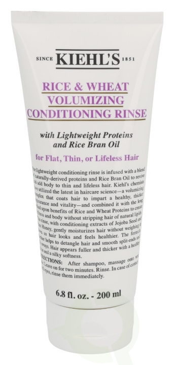 Kiehls Kiehl\'s Rice & Wheat Volumizing Conditioning Rinse 200 ml For Flat, Thin or Lifeless Hair ryhmässä KAUNEUS JA TERVEYS / Hiukset &Stailaus / Hiustenhoito / Hoitoaine @ TP E-commerce Nordic AB (C52468)