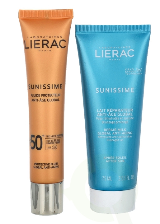 Lierac Paris Lierac Sunissime Protective SPF50+ Age Set 115 ml Face Fluid 40ml/After Sun Milk 75ml ryhmässä KAUNEUS JA TERVEYS / Lahjapakkaukset / Naisten lahjapakkaukset @ TP E-commerce Nordic AB (C53043)