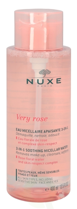 Nuxe Very Rose 3-In-1 Soothing Micellar Water 400 ml ryhmässä KAUNEUS JA TERVEYS / Ihonhoito / Kasvot / Kasvovesi ja Facemist @ TP E-commerce Nordic AB (C54411)