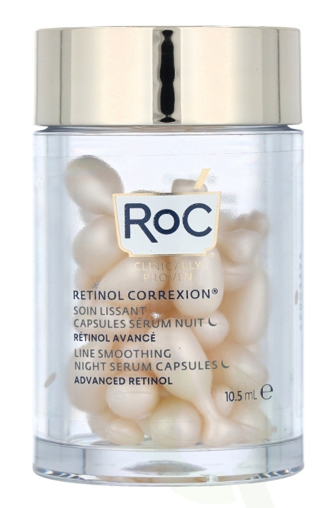 ROC Retinol Correxion Line Smoothing Night Serum 10.5 ml 30 Capsules ryhmässä KAUNEUS JA TERVEYS / Ihonhoito / Kasvot / Seerumit iholle @ TP E-commerce Nordic AB (C55000)