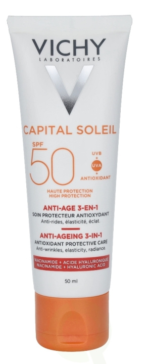 Vichy Soleil Anti-Age Face SPF50 50 ml ryhmässä KAUNEUS JA TERVEYS / Ihonhoito / Rusketus / Aurinkosuoja @ TP E-commerce Nordic AB (C56651)