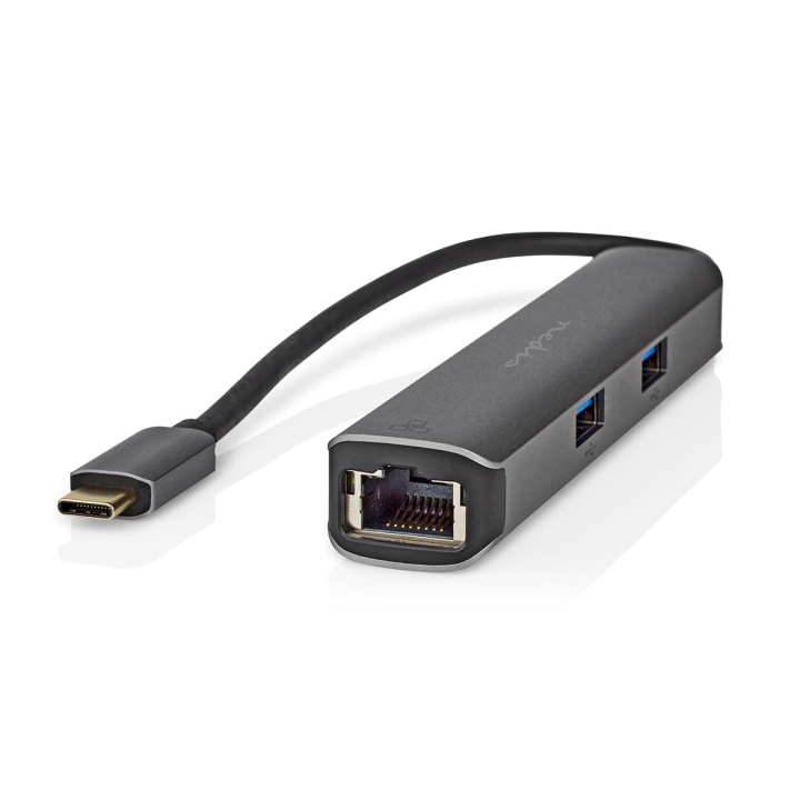 Nedis USB N Moniporttisovitin | USB 3.2 Gen 1 | USB-C™ Uros | HDMI™ Ulostulo / RJ45 Naaras / 3x USB-A Naaras | 5 Gbps | 0.20 m | Pyöreä | Kullattu | PVC | Antrasiitti | Laatikko ryhmässä TIETOKOONET & TARVIKKEET / Kannettavat tietokoneet & tarvikkeet / Telakka @ TP E-commerce Nordic AB (C57838)