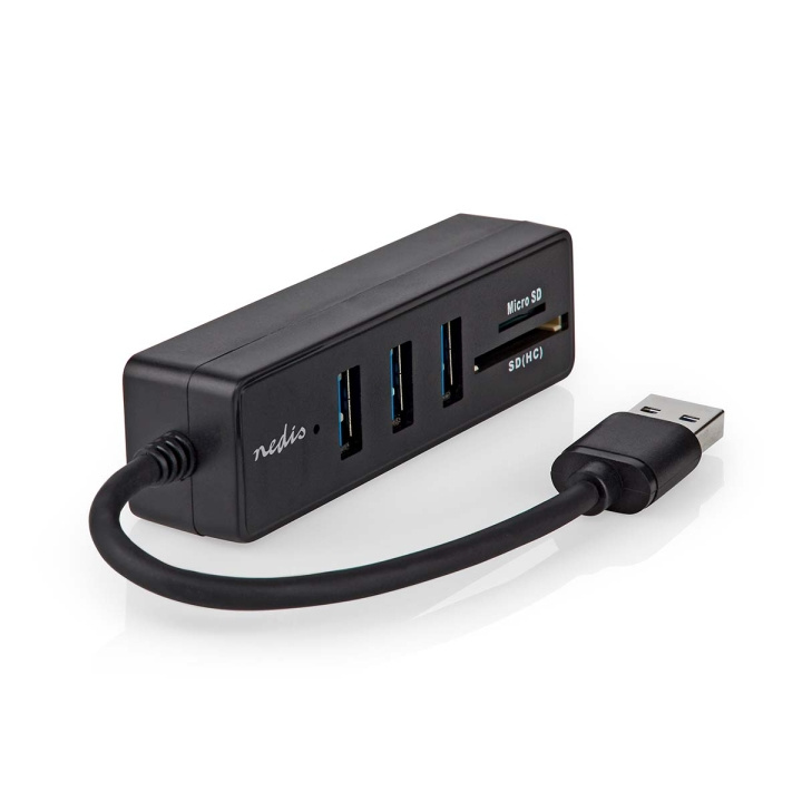 Nedis USB-keskitin | USB-A Uros | 3x USB A Naaras | 5-Porttinen port(s) | USB 3.2 Gen 1 | USB Virta | 5 Gbps | SD & MicroSD ryhmässä TIETOKOONET & TARVIKKEET / Tietokonetarvikkeet / USB-telakat @ TP E-commerce Nordic AB (C57847)