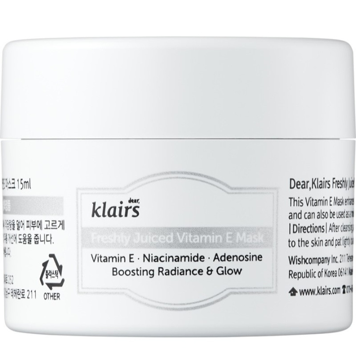 Klairs Freshly Juiced Vitamin E Mask 15ml ryhmässä KAUNEUS JA TERVEYS / Ihonhoito / Kasvot / Naamiot @ TP E-commerce Nordic AB (C58392)