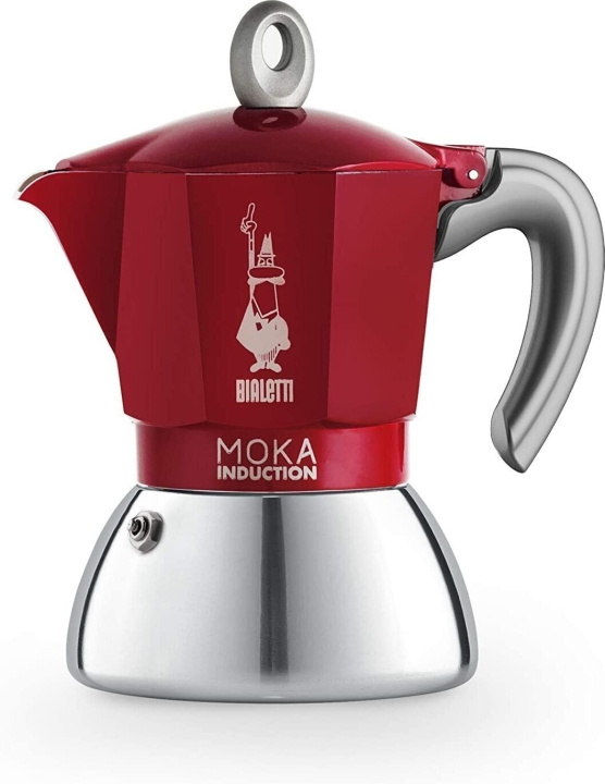 Bialetti Moka Induction red 6 -mutteripannu, 6 kuppia ryhmässä KOTI, TALOUS JA PUUTARHA / Kodinkoneet / Kahvikoneet ja tarvikkeet / Kahvinkeittimet @ TP E-commerce Nordic AB (C60161)