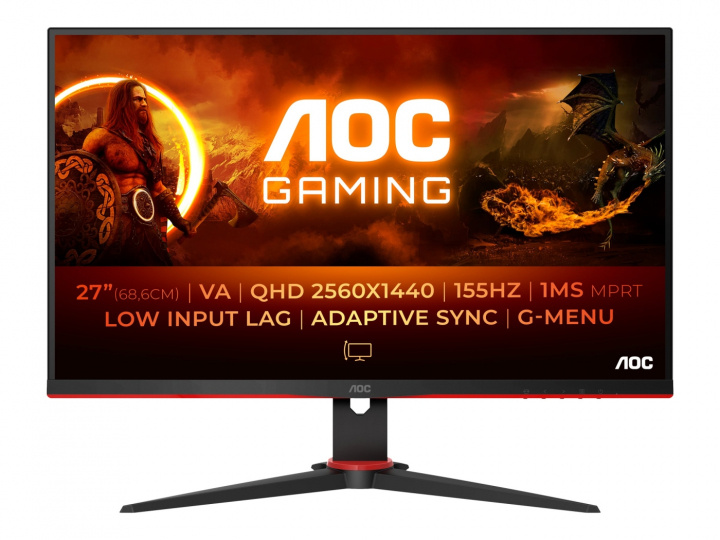 AOC Gaming Q27G2E/BK 27 2560 x 1440 (2K) HDMI DisplayPort 155Hz ryhmässä TIETOKOONET & TARVIKKEET / Näytöt / Tietokonenäytöt @ TP E-commerce Nordic AB (C60405)