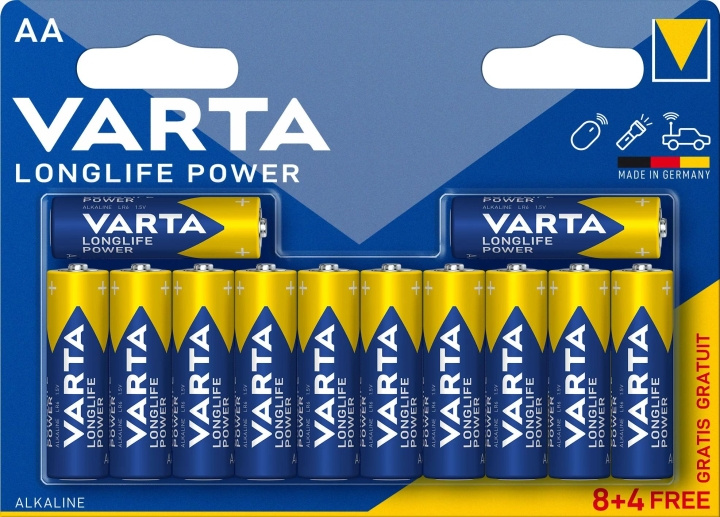 Varta Longlife Power AA 12 Pack (8+4) (B) ryhmässä KODINELEKTRONIIKKA / Paristot & Laturit / Akut / AA @ TP E-commerce Nordic AB (C60780)