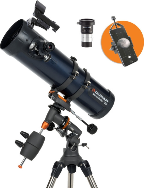 Celestron ASTROMASTER 130EQ -tähtikaukoputki + puhelinadapteri ja T2-Barlow-linssi ryhmässä URHEILU, VAPAA-AIKA JA HARRASTUS / Ulkoilu / Kiikarit @ TP E-commerce Nordic AB (C60879)