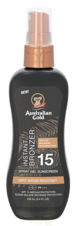 Australian Gold Spray Gel Instant Bronzer SPF15 100 ml ryhmässä KAUNEUS JA TERVEYS / Ihonhoito / Rusketus / Aurinkosuoja @ TP E-commerce Nordic AB (C61845)