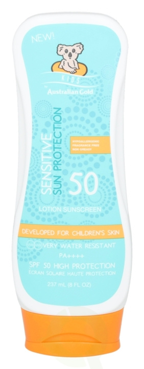 Australian Gold Sensitive Lotion Kids SPF50 237 ml High protection ryhmässä KAUNEUS JA TERVEYS / Ihonhoito / Rusketus / Aurinkosuoja @ TP E-commerce Nordic AB (C61852)