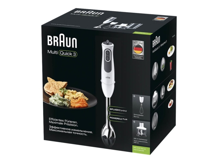 Braun Multiquick 3 MQ 3135 Hand Blender Turbo function White/grey ryhmässä KOTI, TALOUS JA PUUTARHA / Kodinkoneet / Yleiskoneet ja monitoimikoneet / Sauvasekoittimet @ TP E-commerce Nordic AB (C62069)