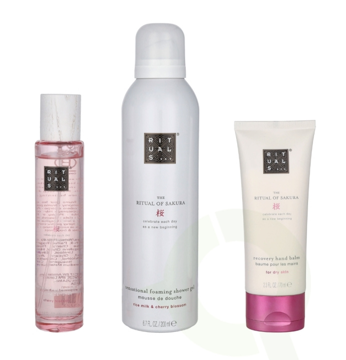 Rituals Sakura Set 320 ml Easter 2024 - Hair And Body Mist 50ml/Foaming Shower Gel 200ml/Hand Balm 70ml ryhmässä KAUNEUS JA TERVEYS / Lahjapakkaukset / Naisten lahjapakkaukset @ TP E-commerce Nordic AB (C64214)