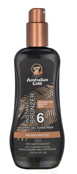 Australian Gold Spray Gel Instant Bronzer SPF6 237 ml ryhmässä KAUNEUS JA TERVEYS / Ihonhoito / Rusketus / Aurinkosuoja @ TP E-commerce Nordic AB (C64348)